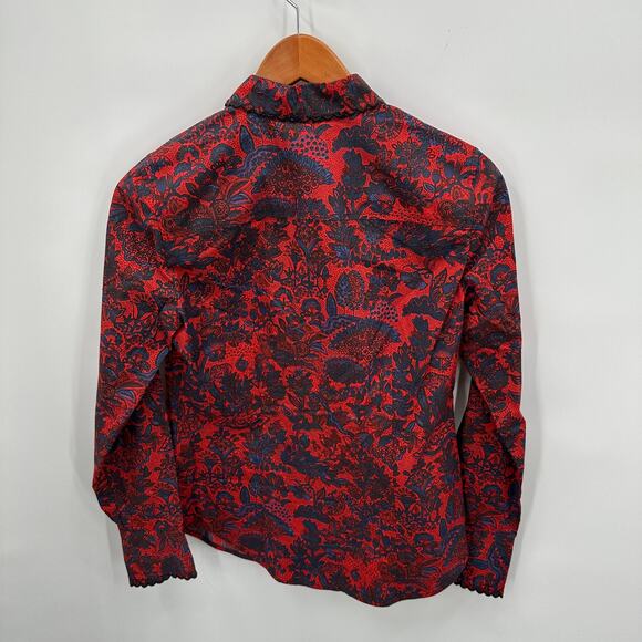 J.CREW NWT Scallop-ruffle perfect slim shirt in Ratti® poinsettia paisley // 2 - Picture 10 of 11